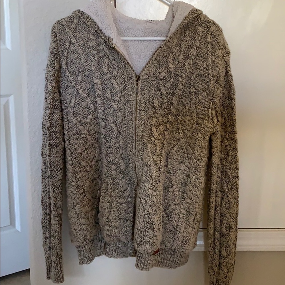 Roxy jacket sweater material with fleece